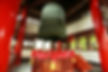 Bronze Bell Inside Bell Tower of Jingci Temple in Zhejiang