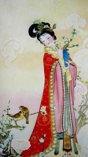 Chinese Flower Goddess of the January Flower Plum Blossom