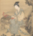 Ming Dynasty Painting of A Lady Writing Longing Poems