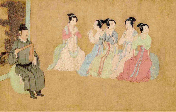 Traditional Chinese Music Performance in the Painting "Night Revels of Han Xizai", by Gu Hongzhong.