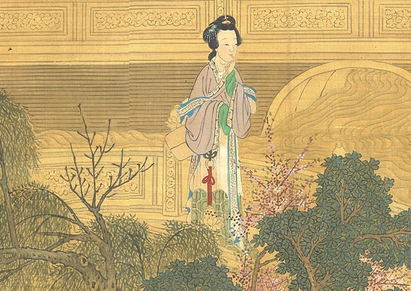 Jade Pendant in the Painting Beautiful Ladies by Qiu Ying