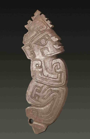 Jade Figurine Wearing A Phoenix Crown of the Shang Dynasty