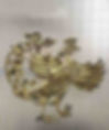 Golden Chinese Phoenix Fenghuang Decoration of the Tang Dynasty