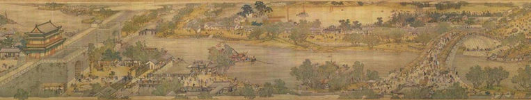 Part of the Genre Painting of the Capital City (Bianjing or Kaifeng) of the Song Dynasty by Artist Zhang Zeduan