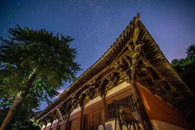 Ancient Chinese Architecture Foguang Temple on Mount Wutai, Built in the Year 857.
