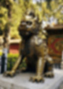 Gilt Bronze Xiezhi Statue in Imperial Forbidden City